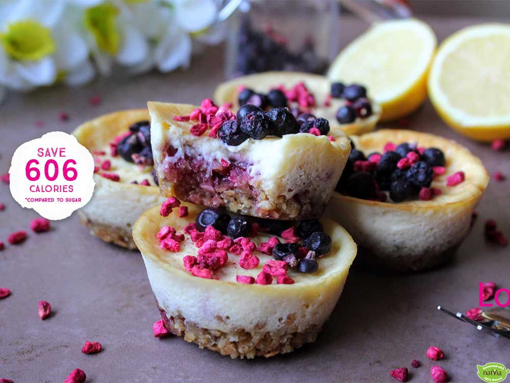 Berry Lemon Oat Cheesecakes