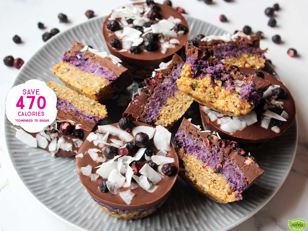 Layered Berry Coconut Chocolate Bites