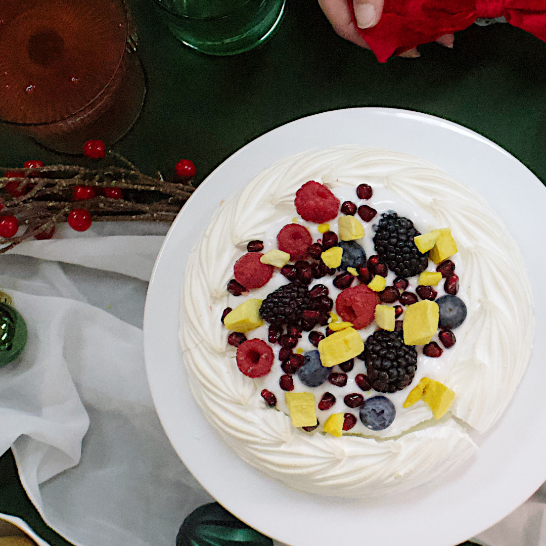 Summer Fruits Festive Pavlova (Nut, Dairy & Gluten Free)