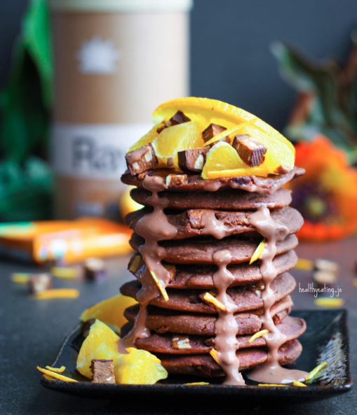 Chocolate Orange Peanut Butter Chunk Protein Pancakes