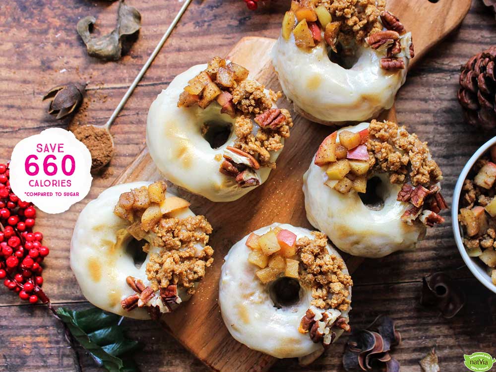 CINNAMON APPLE CRUMBLE GLAZED DONUTS