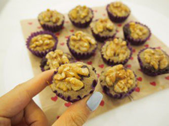 Walnut Banana Chocolate Chip Cake Bites