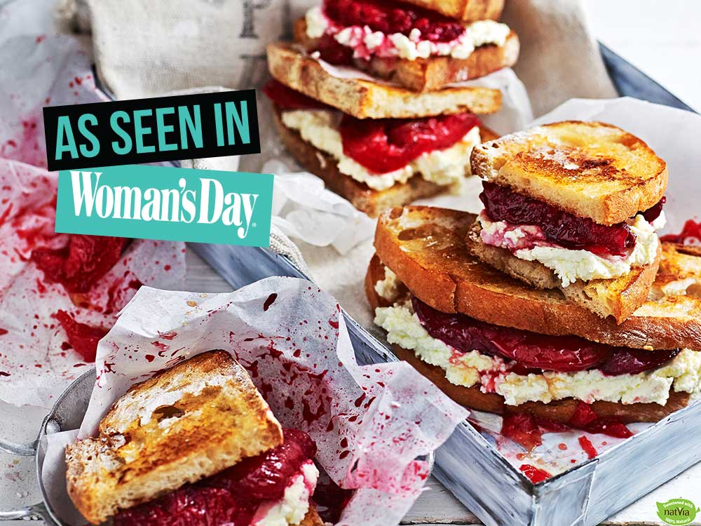 Squashed Plum and Ricotta Sandwiches
