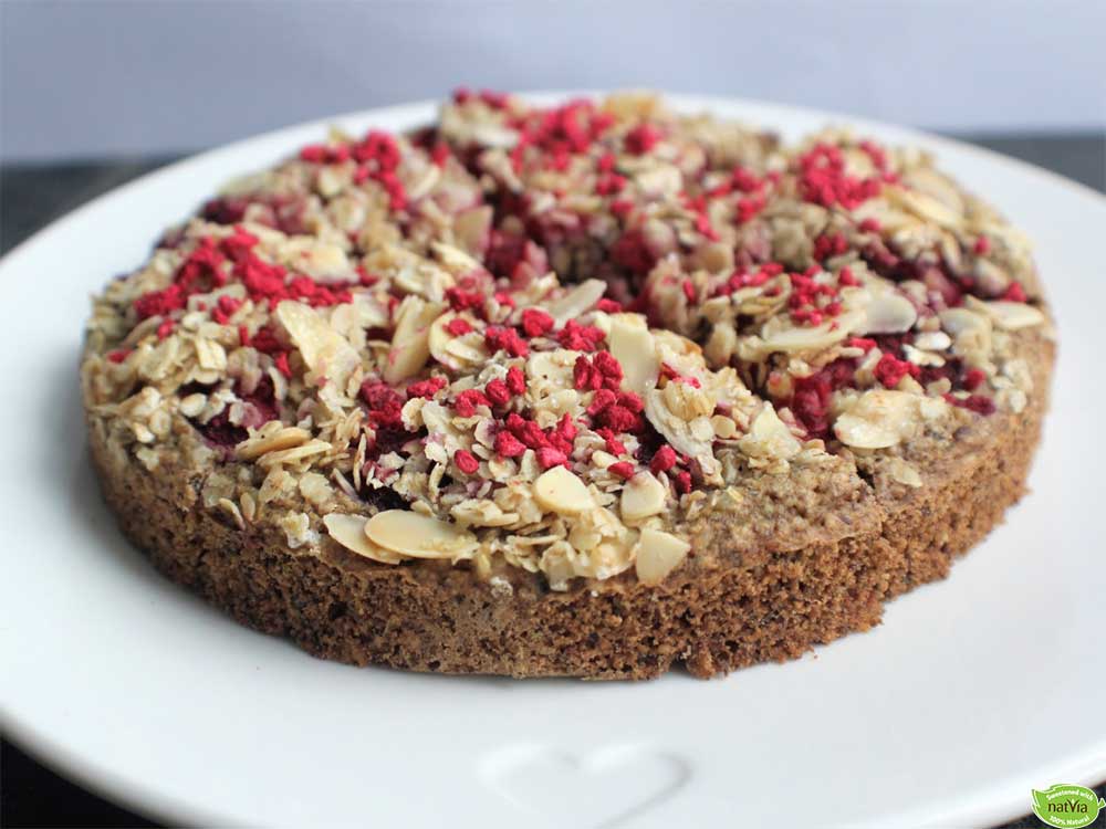 RASPBERRY, LEMON & ALMOND CRUMBLE CAKE