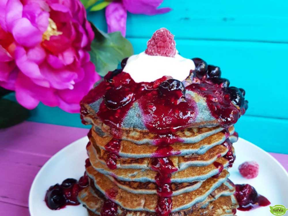 BLUEBERRY & RASPBERRY PANCAKE STACK