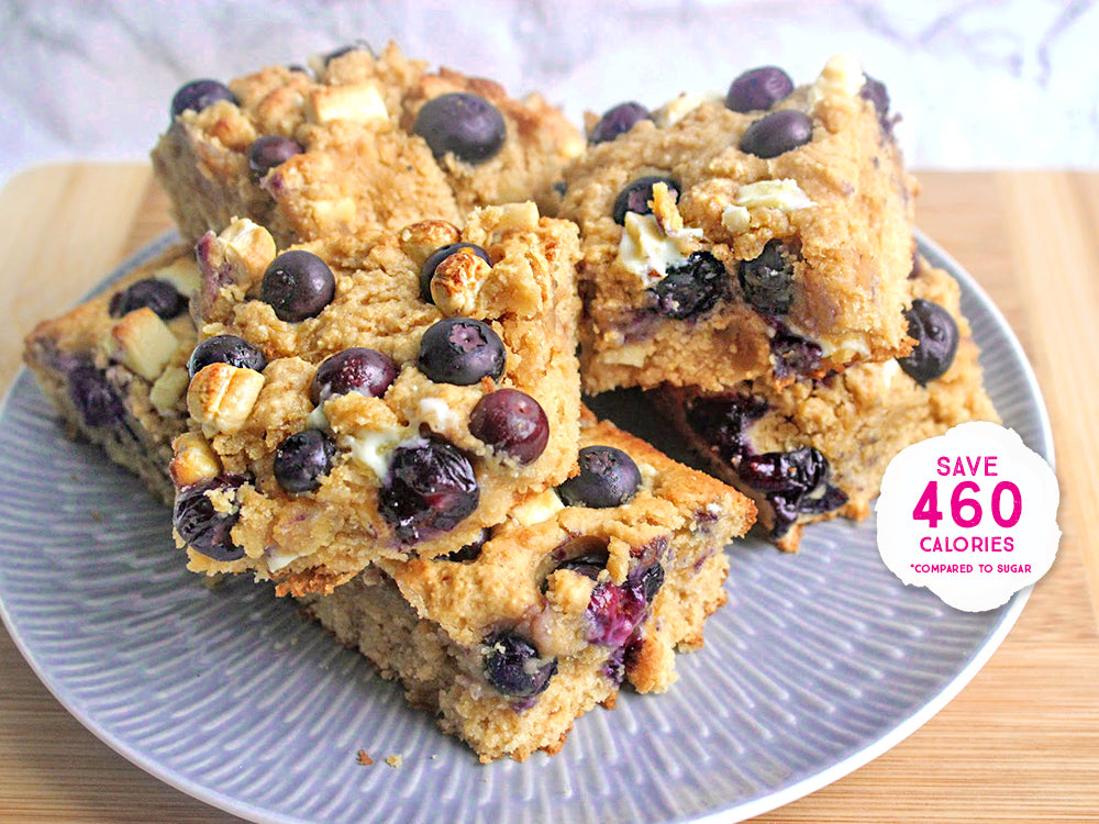 BLUEBERRY, WHITE CHOCOLATE & CASHEW BLONDIES