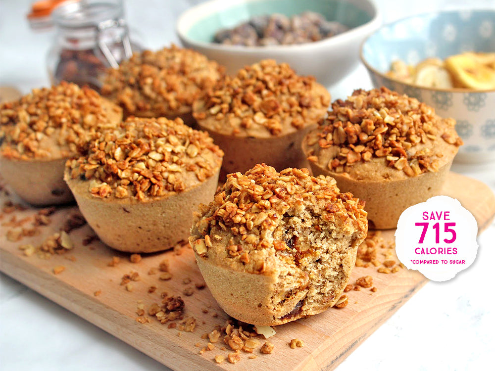 Banana, Date & Pecan Crumble Muffins