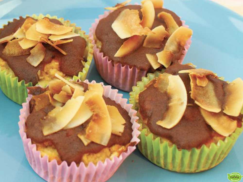 Banana Muffins with Chocolate Icing