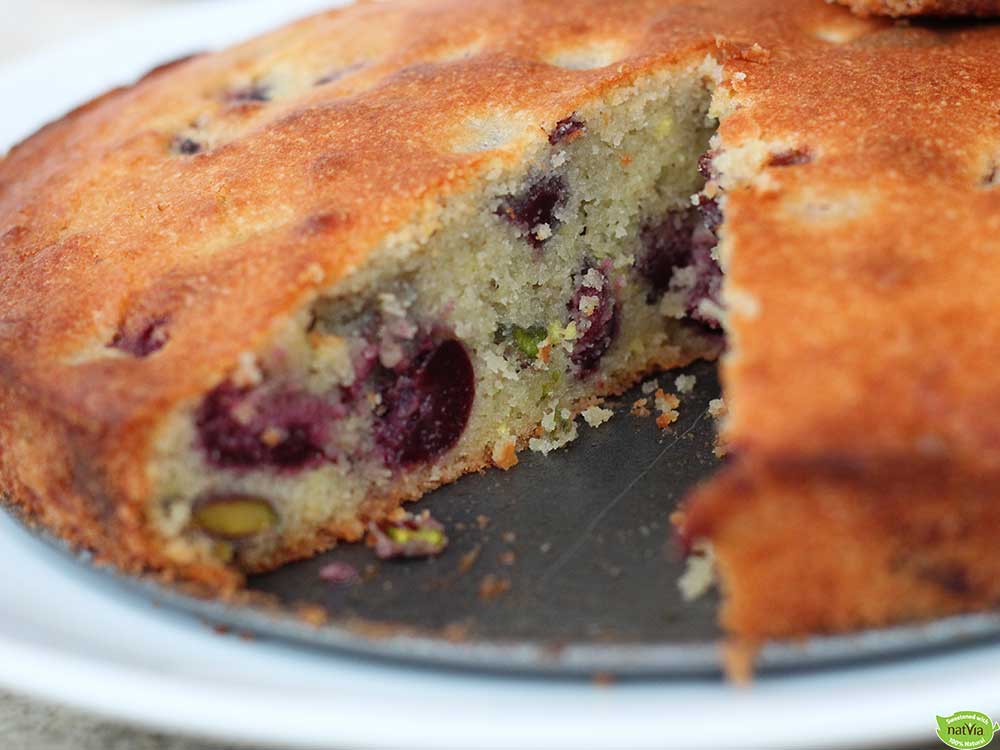 Cherry-and-pistachio-cake