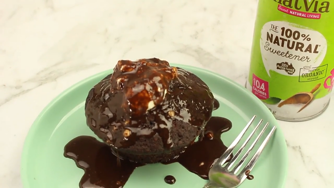 Fig Chocolate Cakes with Fudge Sauce