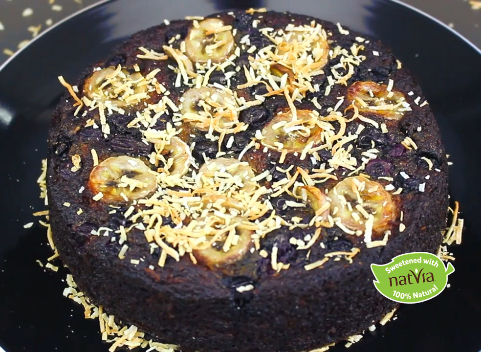 GLUTEN FREE BANANA COCONUT BLUEBERRY CAKE