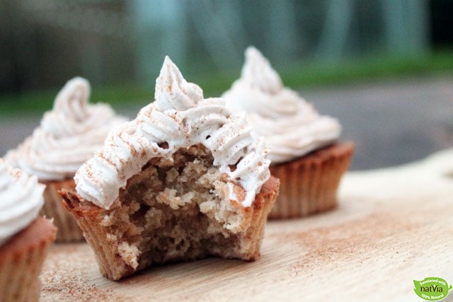 Spiced Apple Cupcakes with Sweet Coconut Frosting