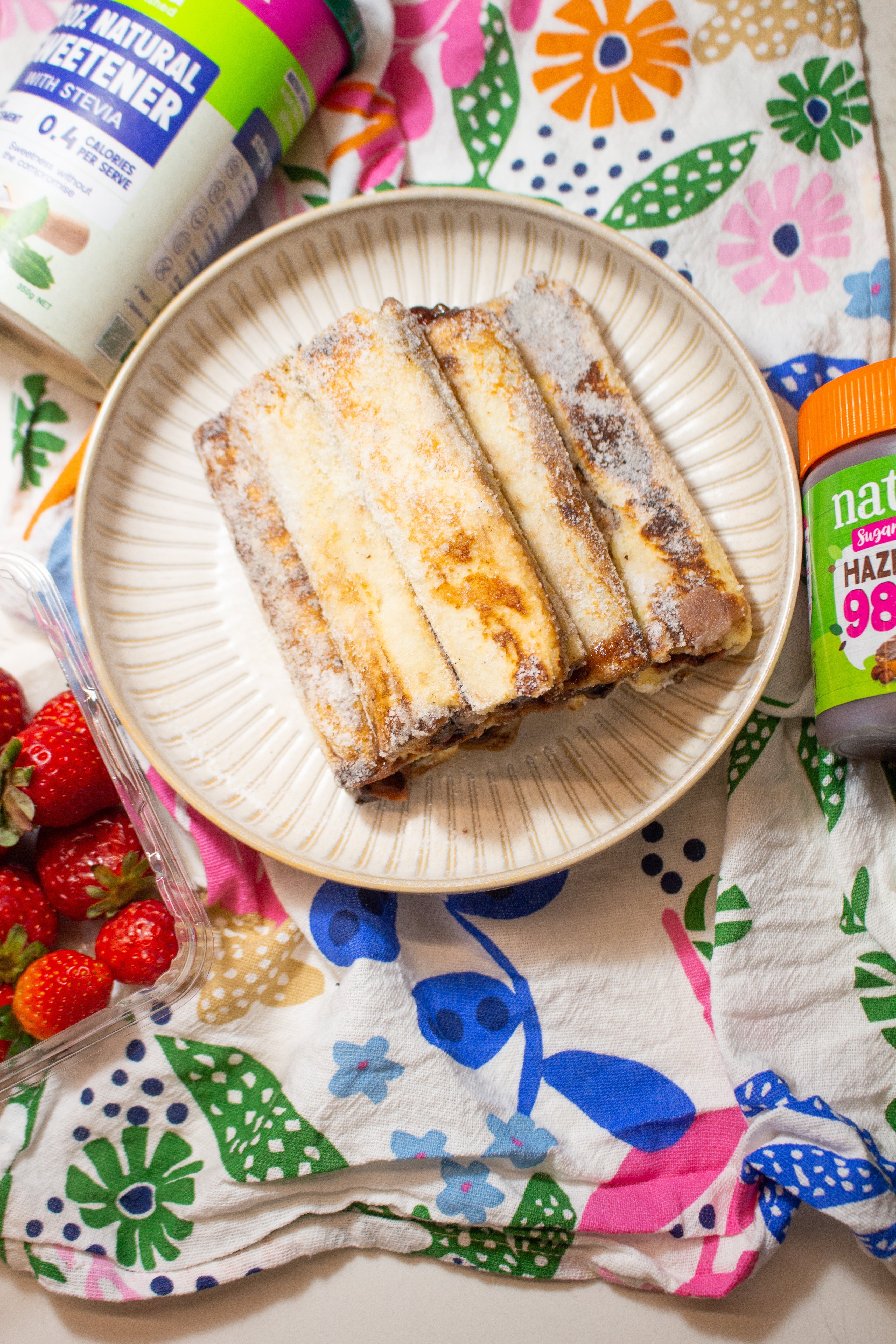 Strawberry Hazelnut French Toast Roll-up