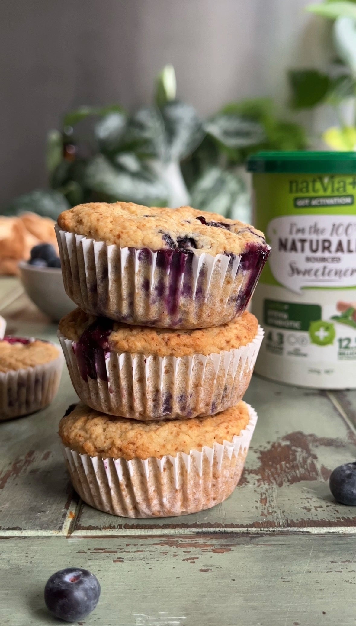 Blueberry and Lemon Muffins | Sugar Free & Gut Healthy