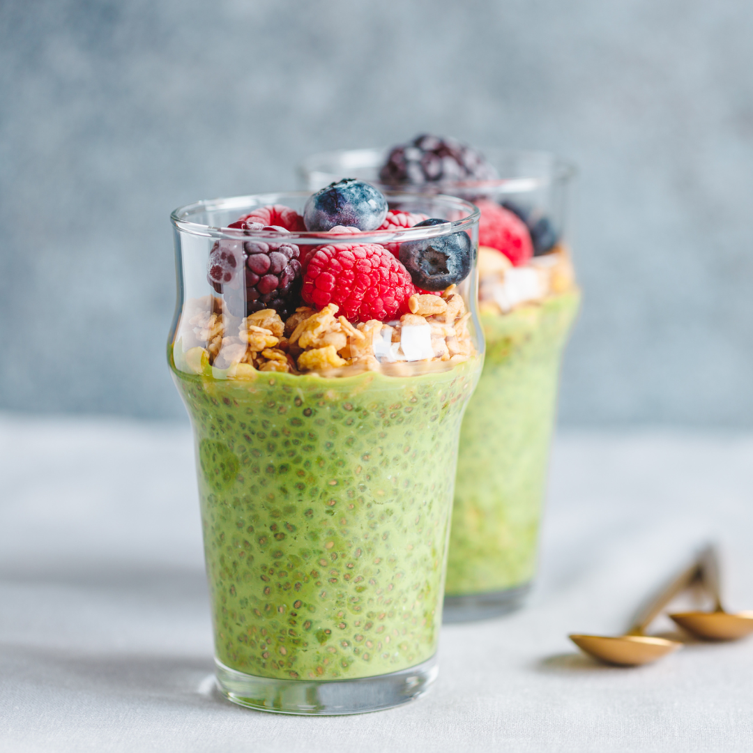 Chia Pudding with Matcha Tea