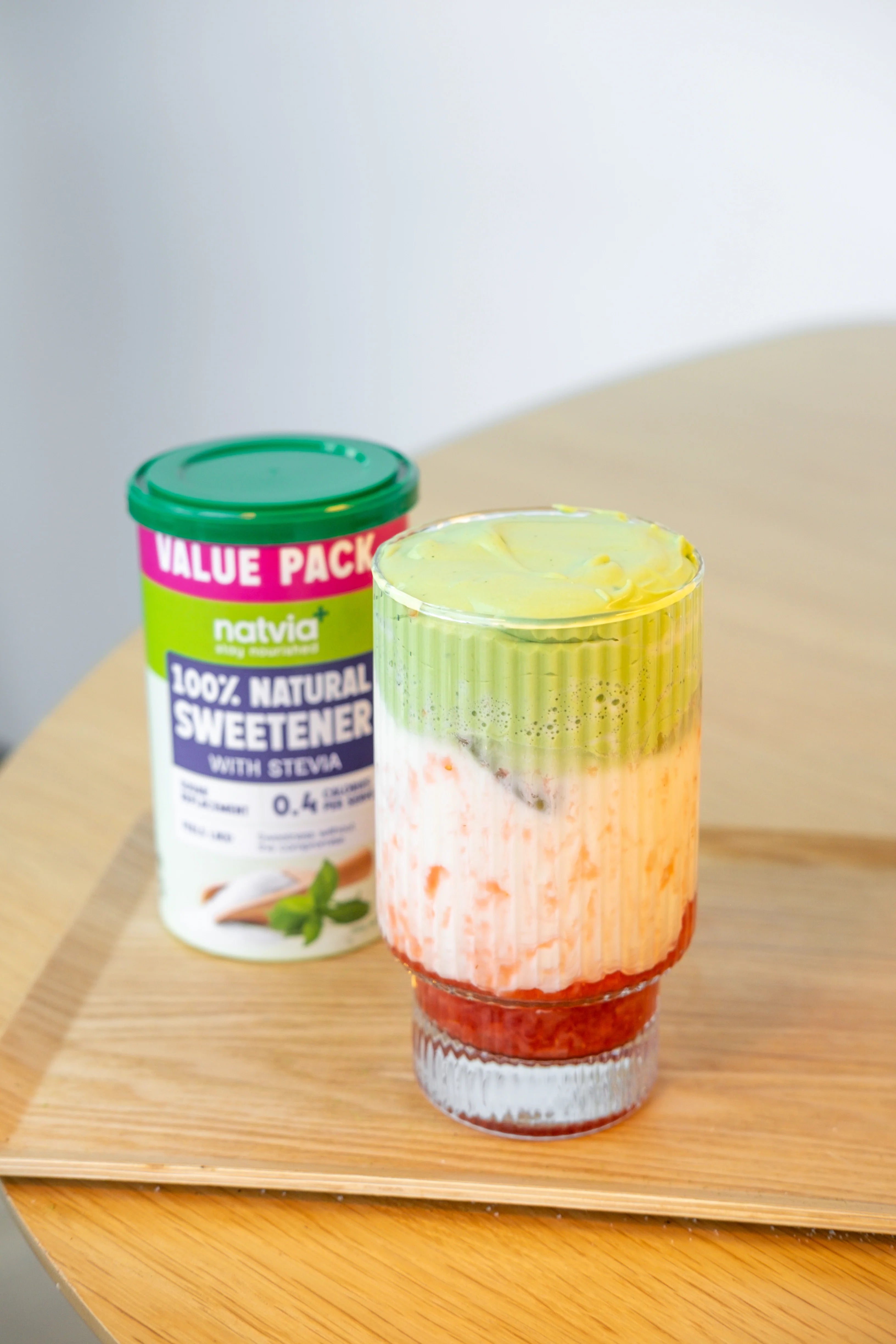 Iced Strawberry Matcha with Matcha Cream