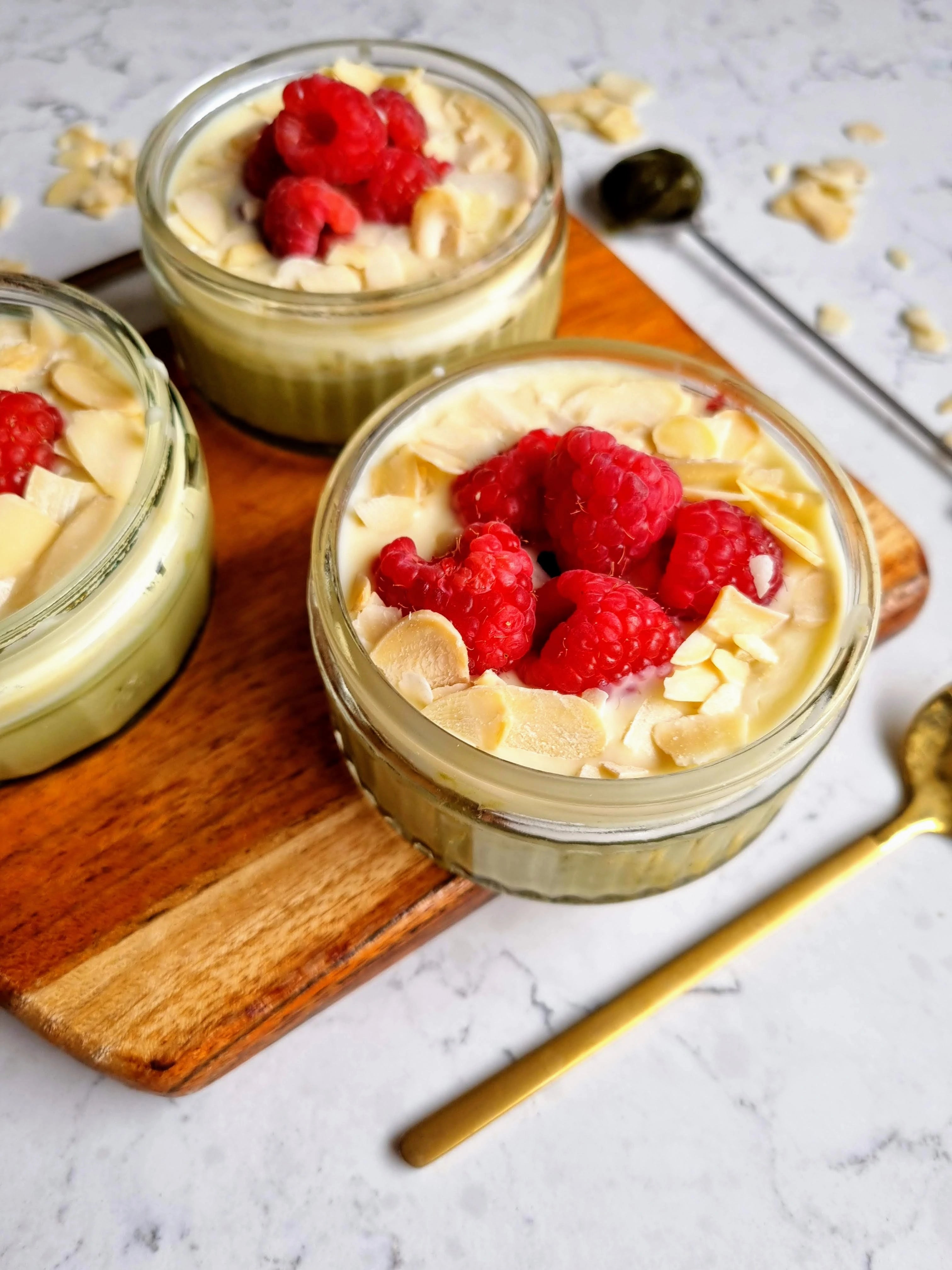 Matcha, White Chocolate & Raspberry Pots