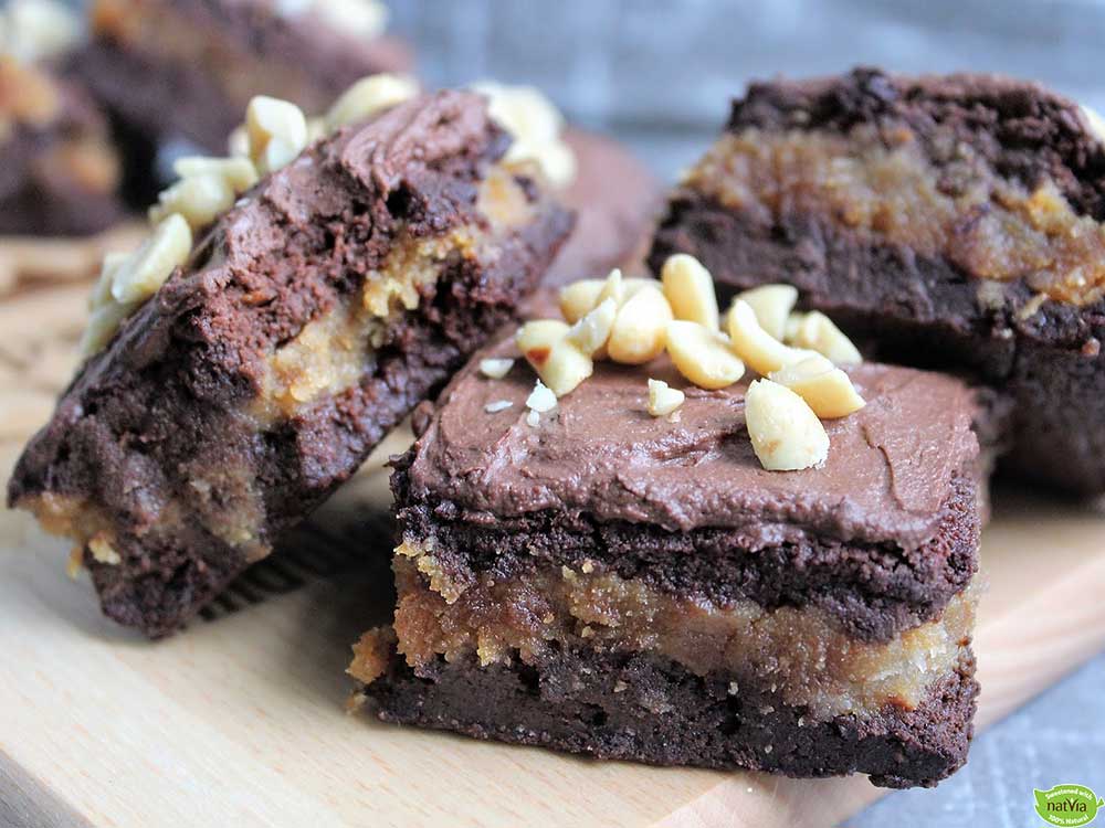 PEANUT BUTTER STUFFED BROWNIES