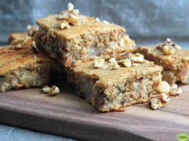 PEAR, WALNUT & DARK CHOCOLATE BLONDIES