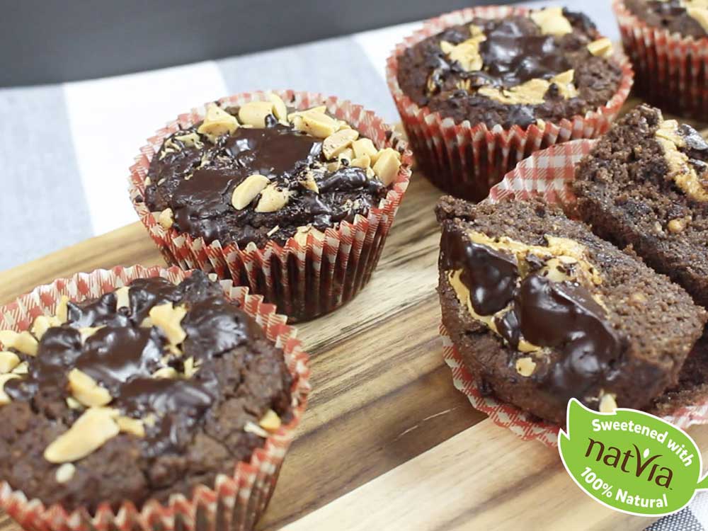 Protein Chocolate and Peanut Butter Muffins – Natvia Online Store