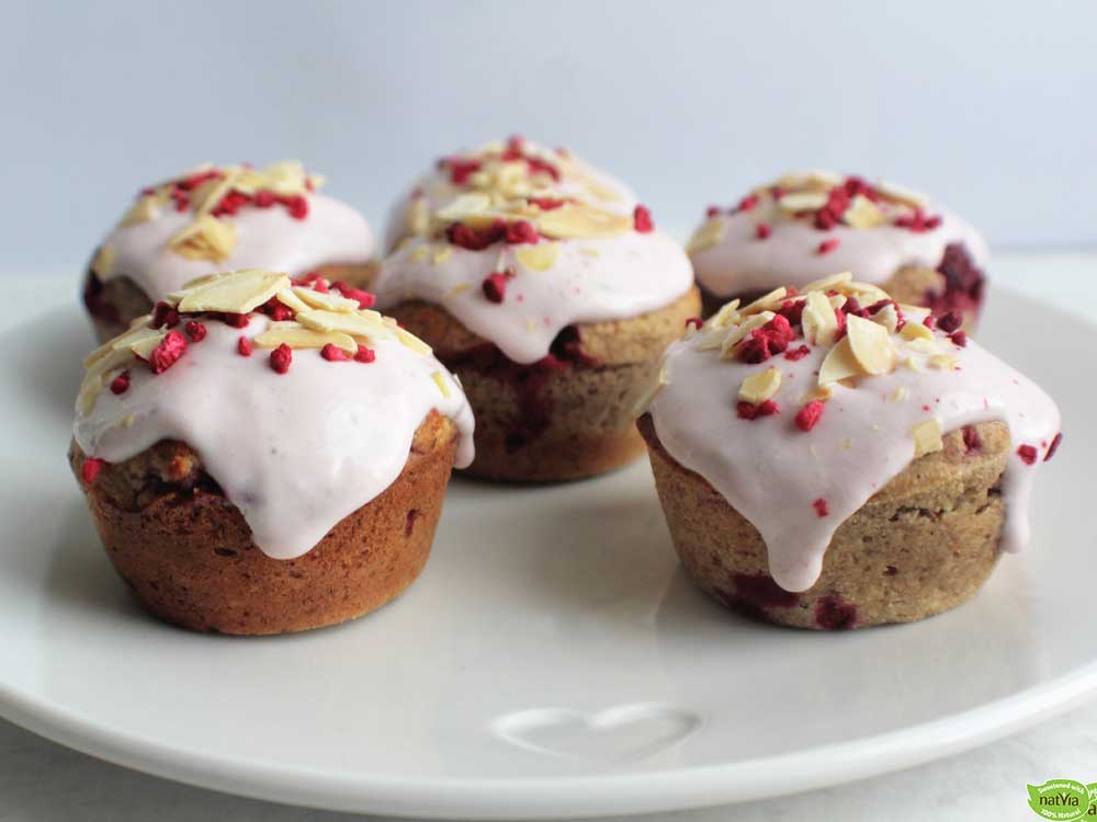 RASPBERRY, ALMOND & BANANA MUFFINS