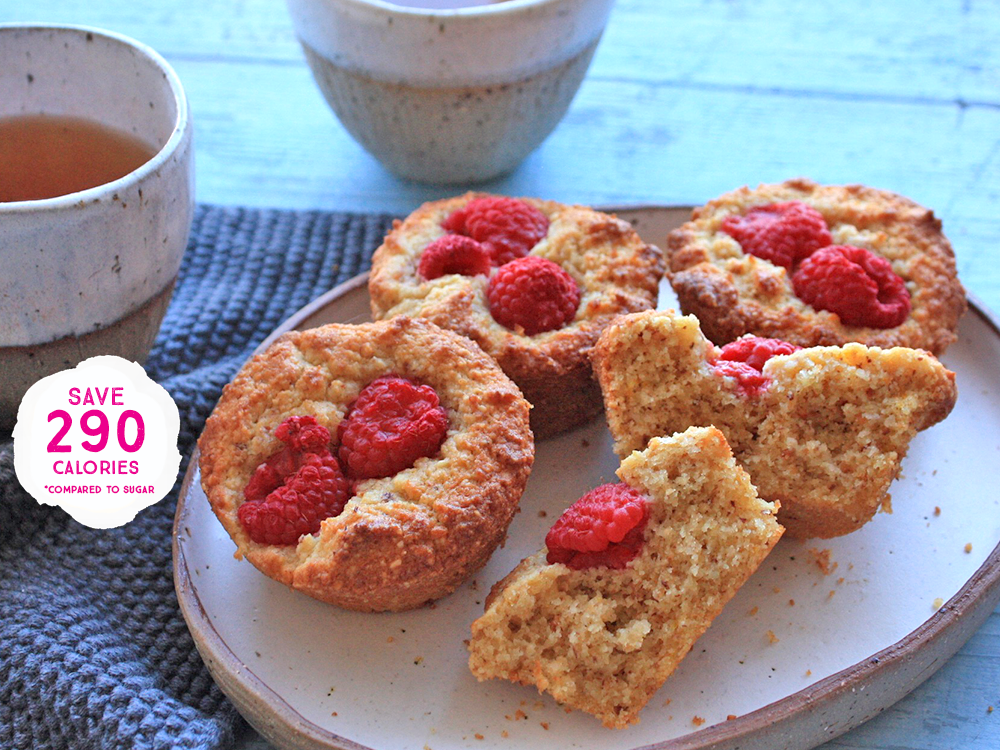 Raspberry, Almond, Coconut Muffins