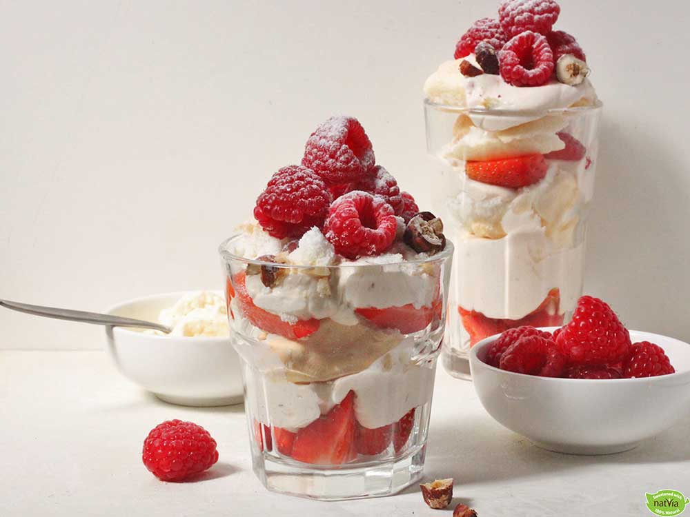 Low Carb Raspberry and Hazelnut Eton Mess