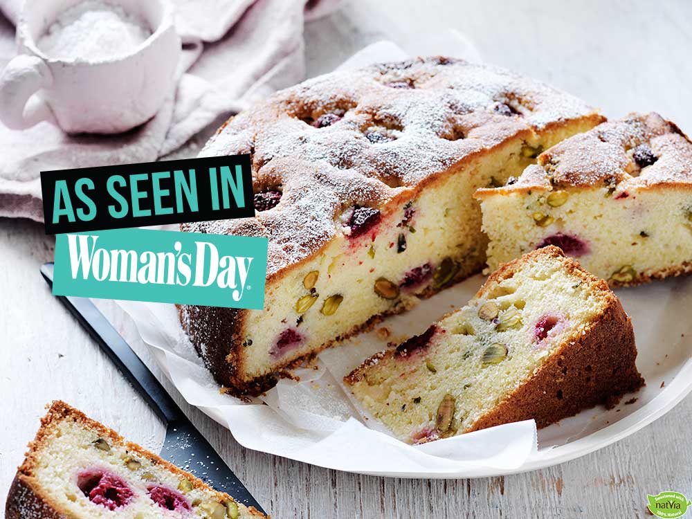 Raspberry & Pistachio Yoghurt Cake