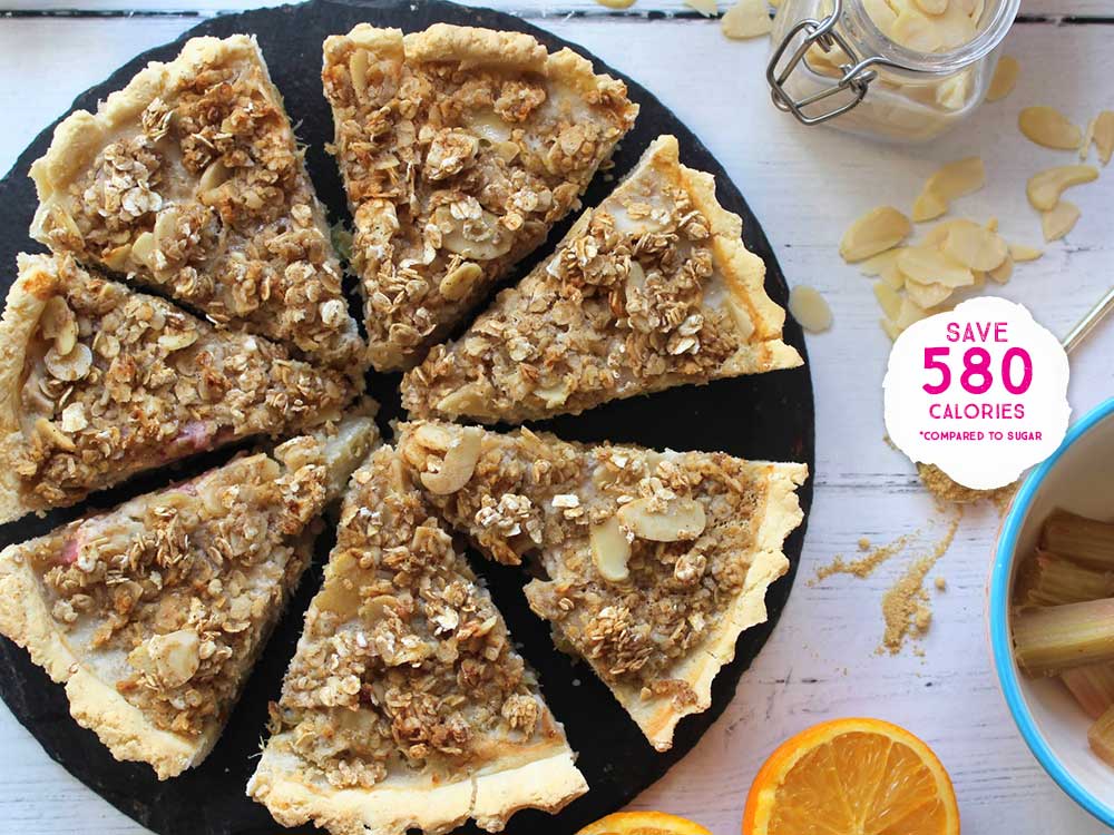RHUBARB CUSTARD CRUMBLE TART