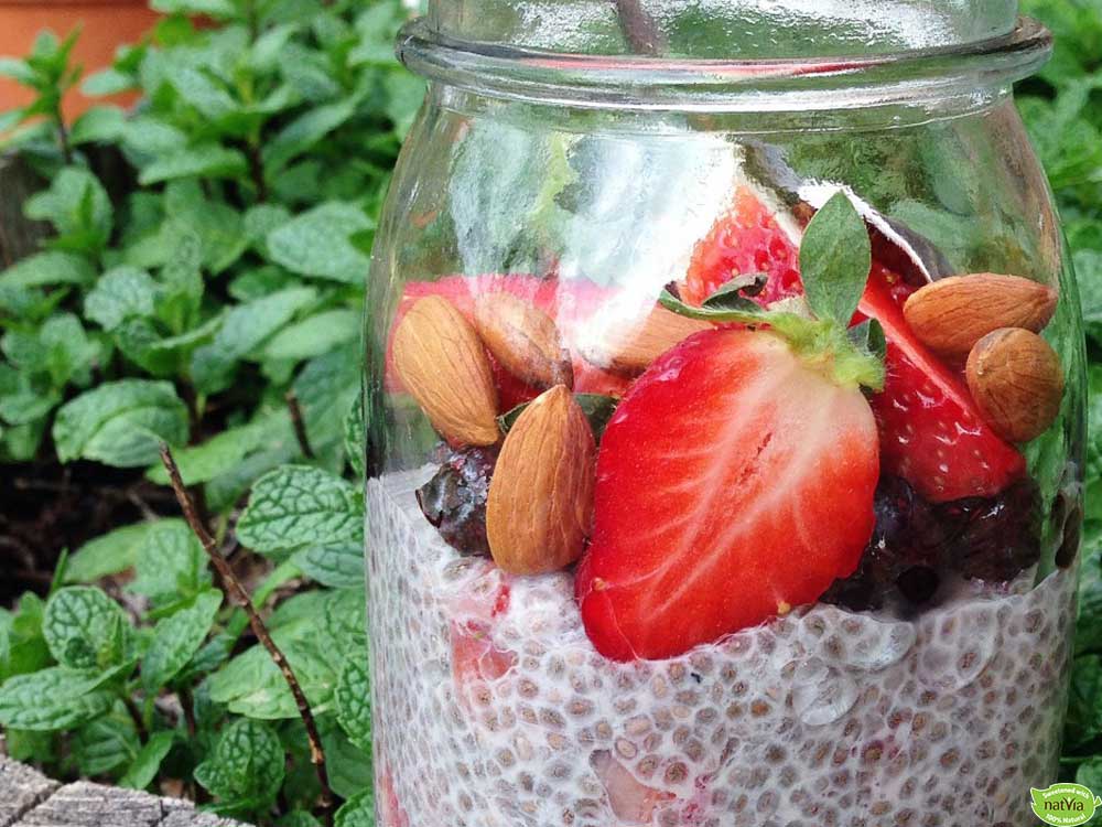 STRAWBERRIES AND CREAM CHIA PUDDING
