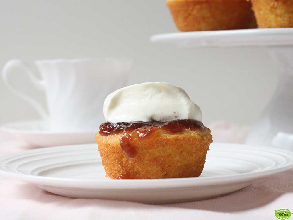 Low Carb Scones with Jam and Cream