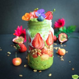 Matcha Cherry Chia Parfait