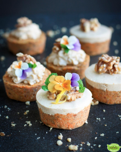 Raw Carrot Cakes with Lemon Date Cashew Frosting