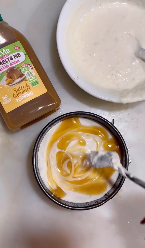 Salted caramel apple yoghurt cake