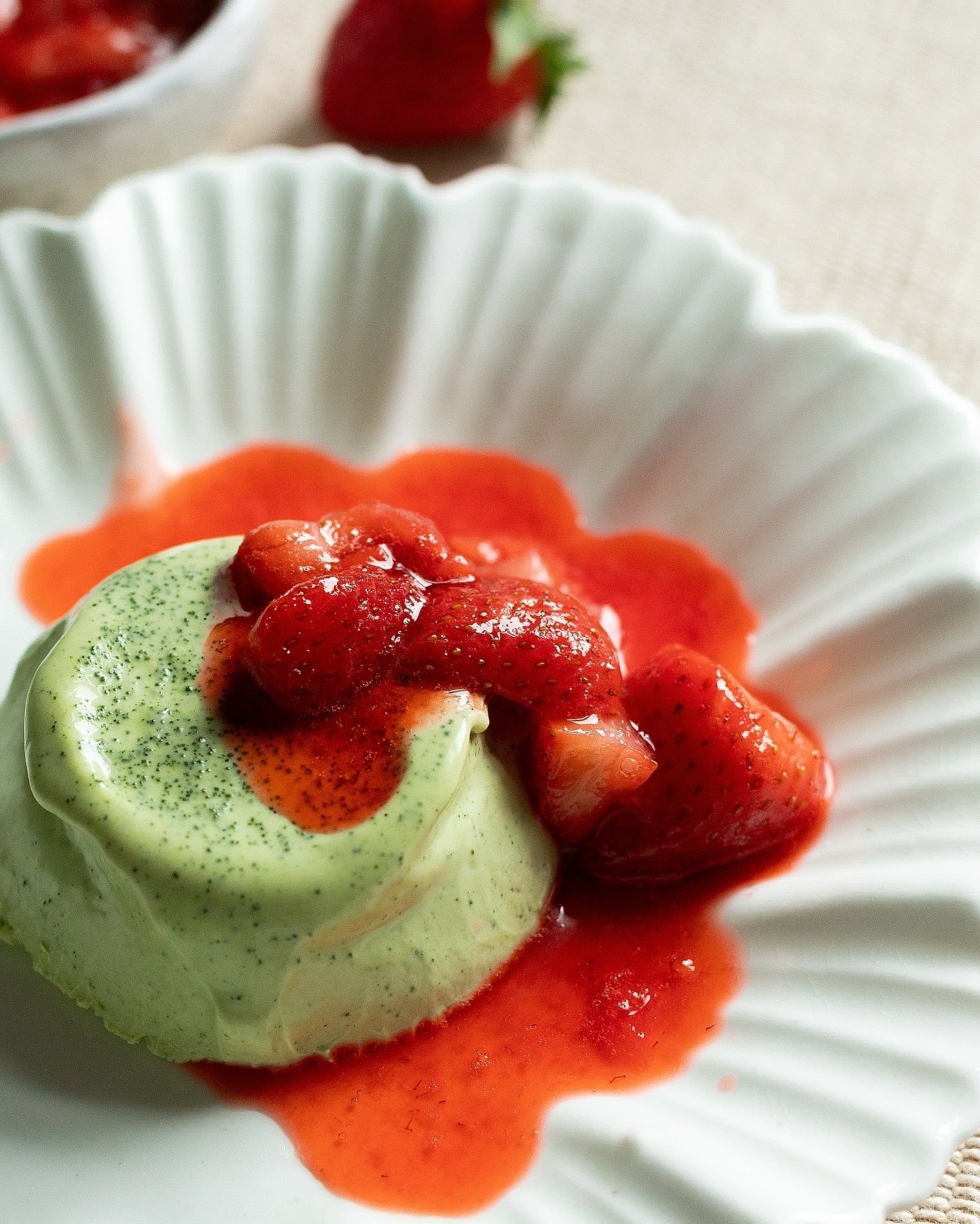 Strawberry Matcha Panna Cotta