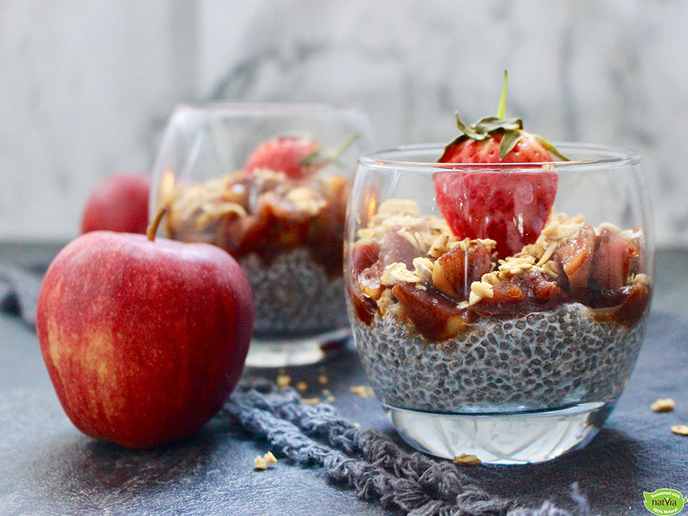 VEGAN APPLE CRUMBLE CHIA PUDDING