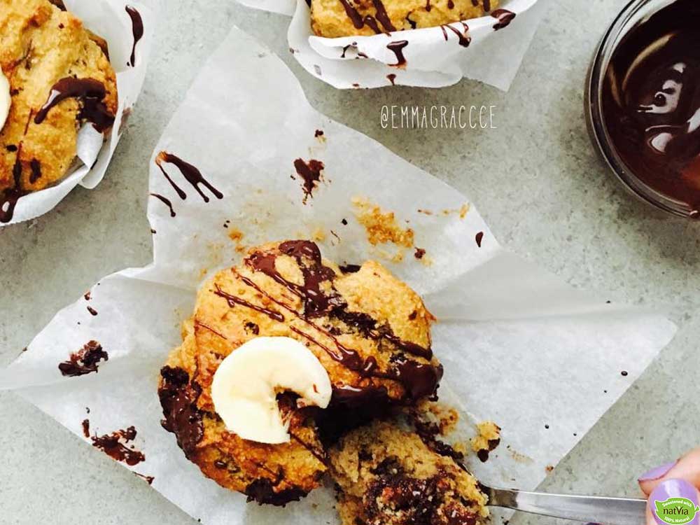 VEGAN BANANA CHOC MUFFINS