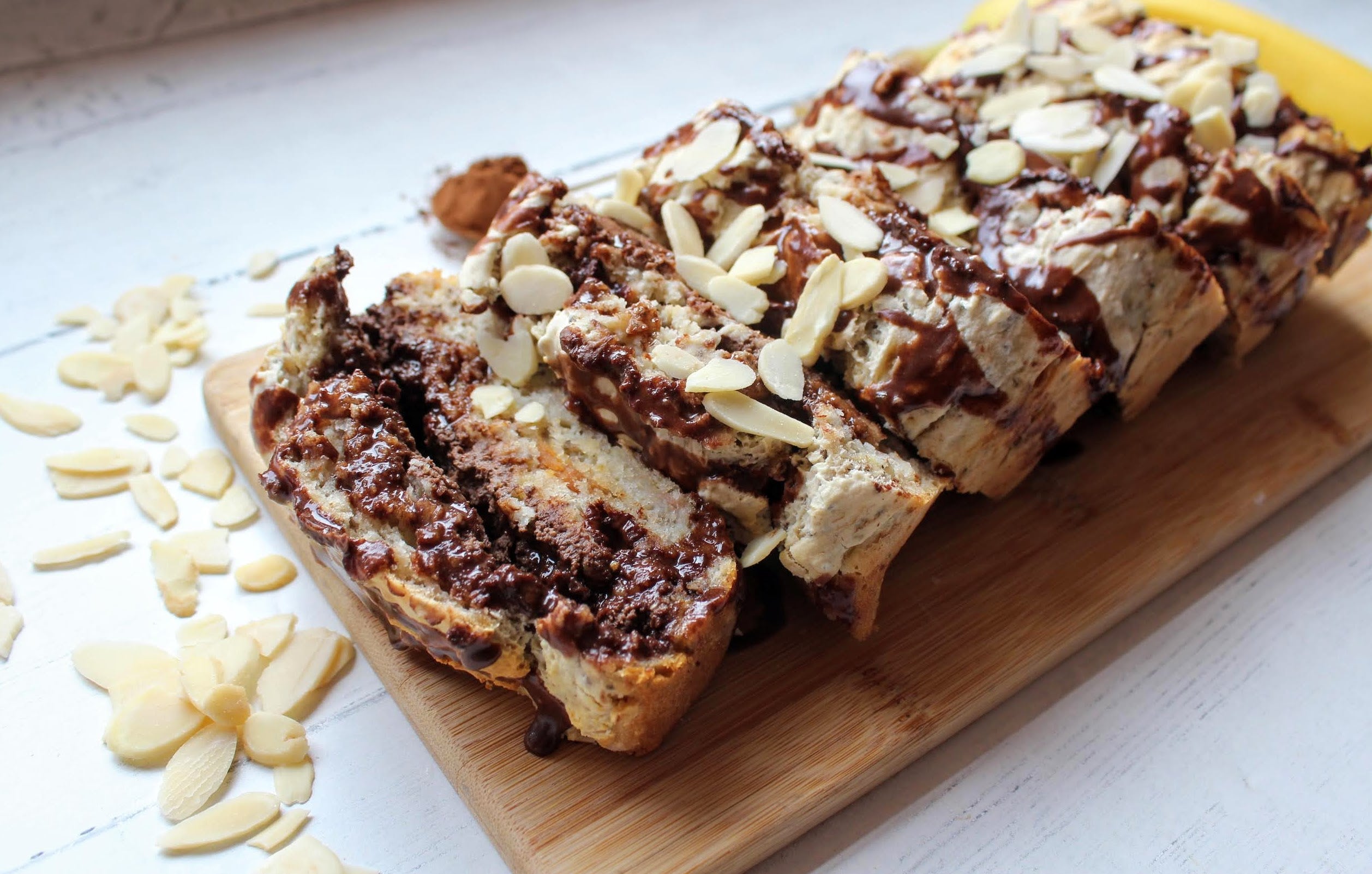 CHOCOLATE CHEESECAKE STUFFED BANANA LOAF