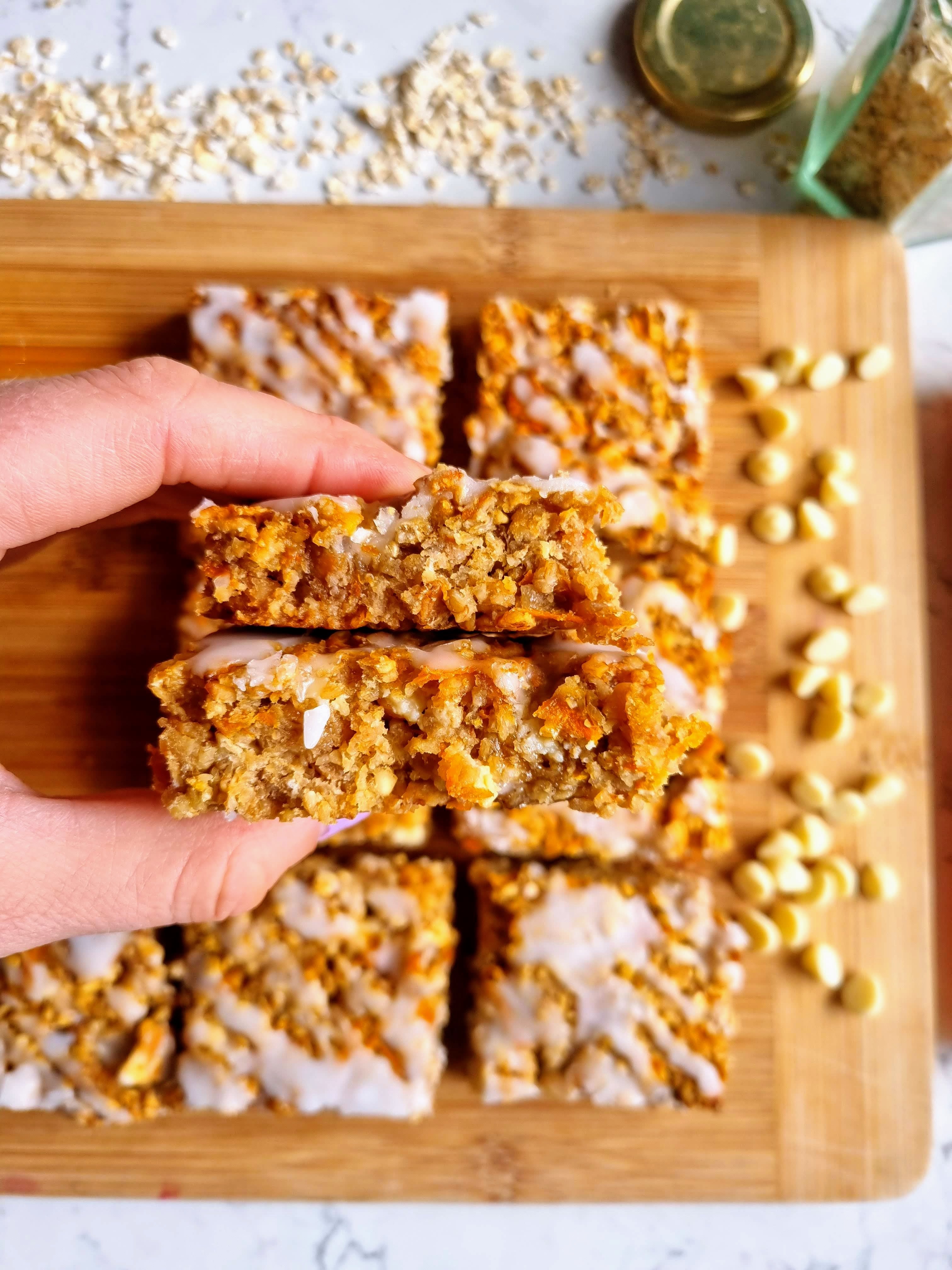 Carrot & White Chocolate Flapjacks