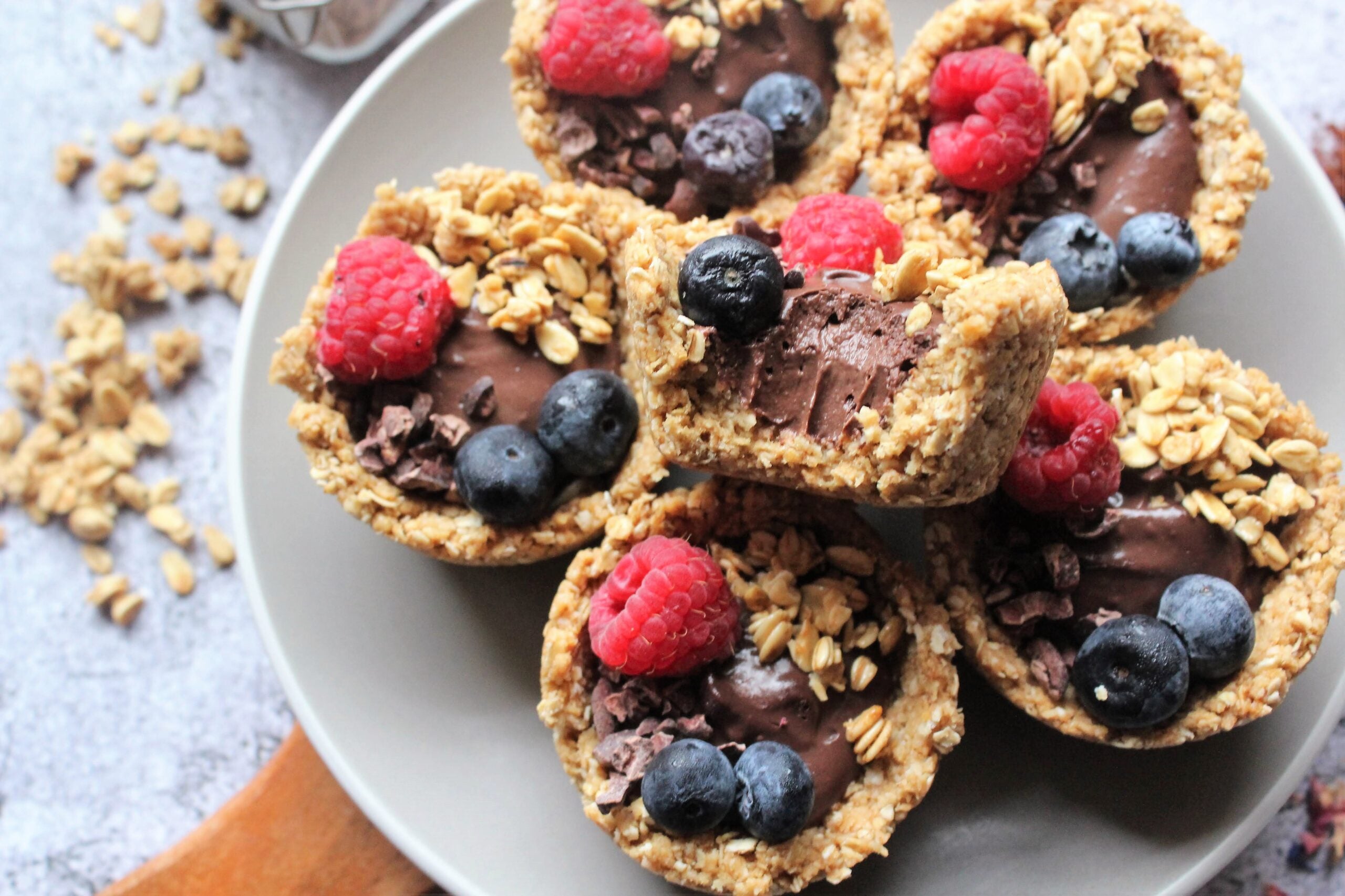 GRANOLA BERRY CHOCOLATE MOUSSE CUPS