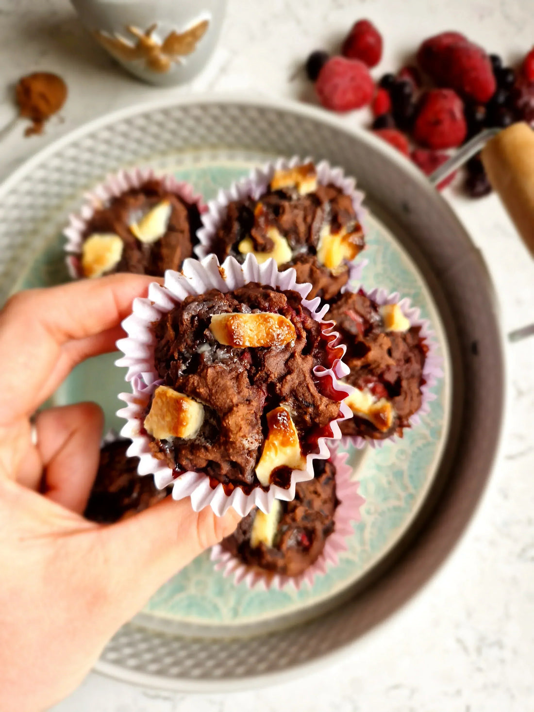 Double Chocolate Berry Muffins
