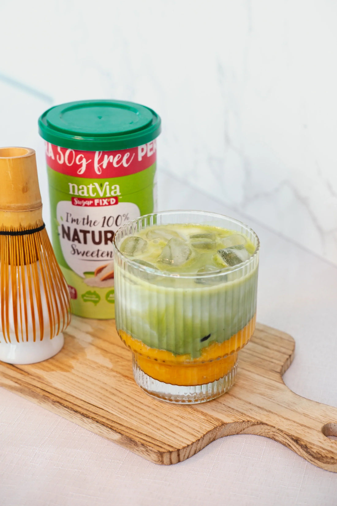 Iced Mango Matcha Latte