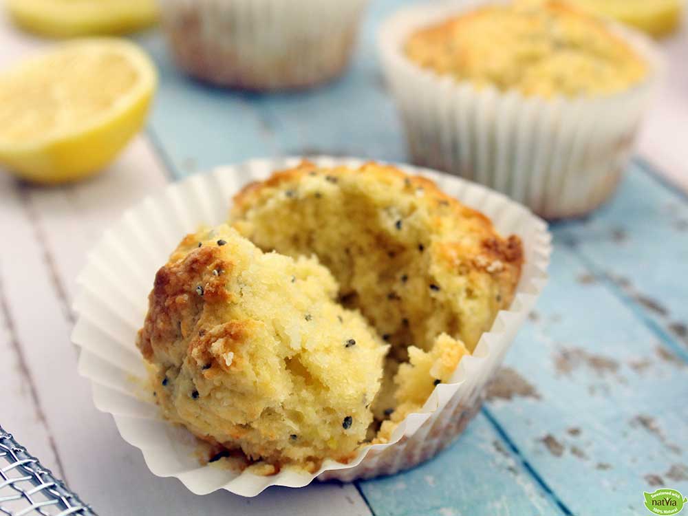 Lemon, Chia, and Coconut Muffins