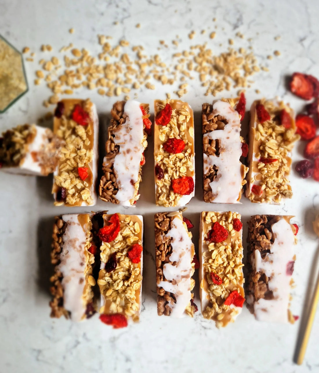 Peanut Butter, Berry and Chocolate Ice Cream Bars 