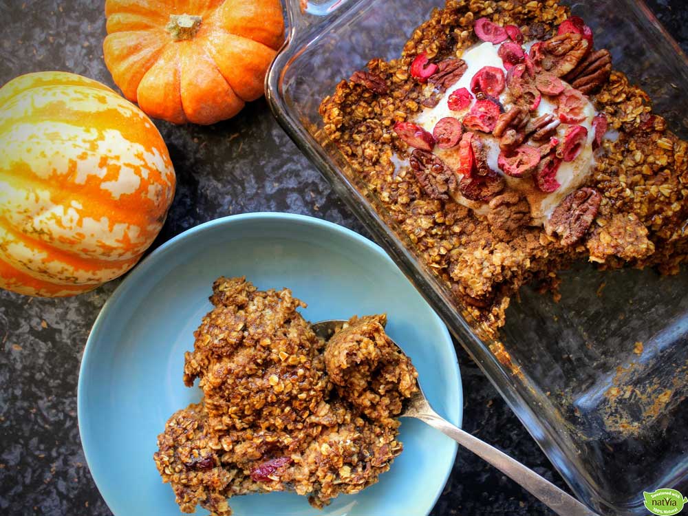 PUMPKIN, CRANBERRY & PECAN BAKED OATS