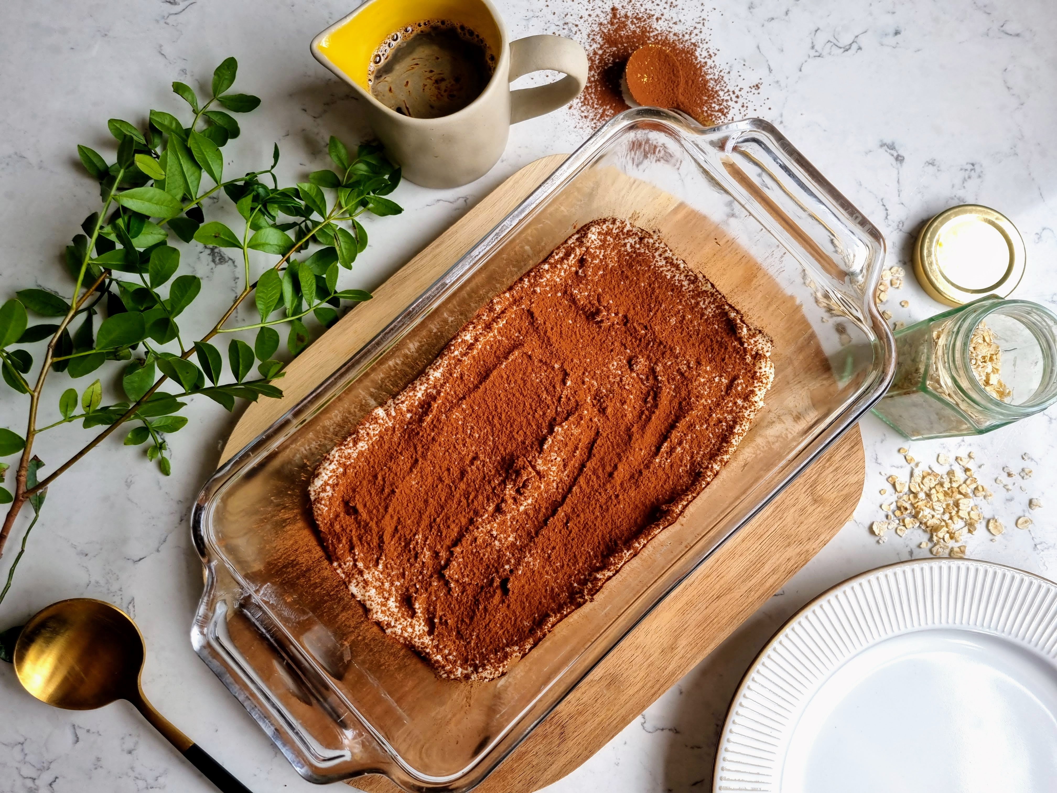 Tiramisu Baked Oats Cake