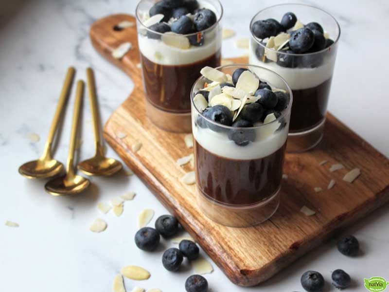 Chocolate & Blueberry Mousse Pots