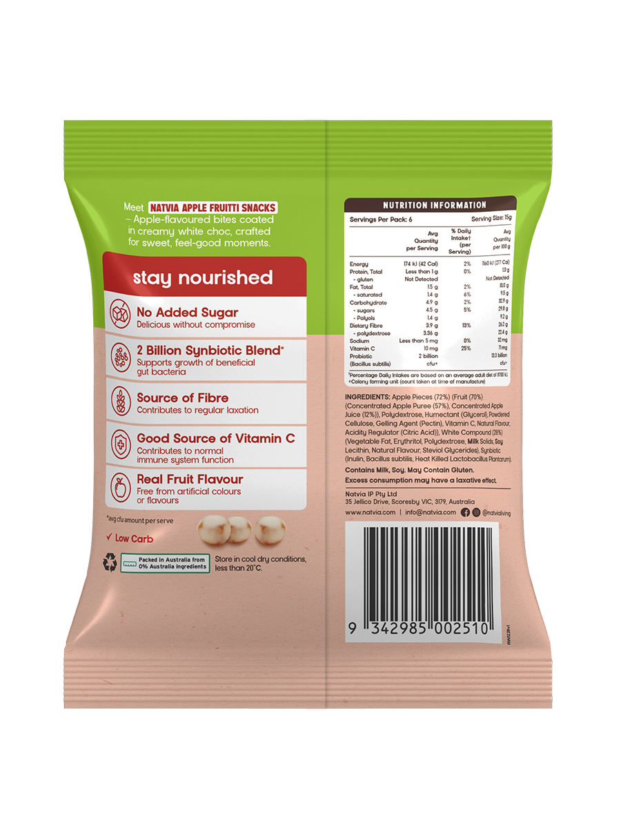 Natvia Fruitti Snacks Apple 80g