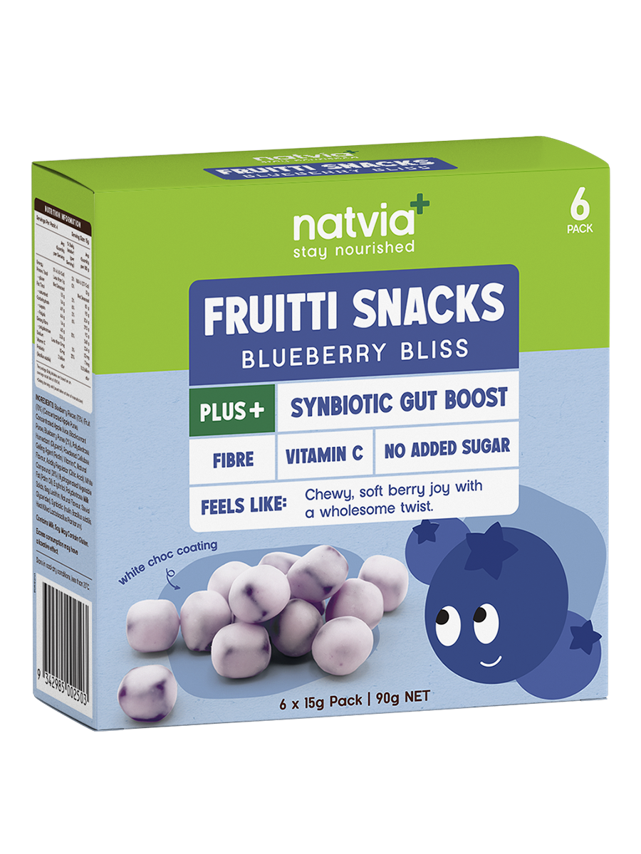 Natvia Fruitti Snacks Blueberry Bliss 6 Pack | 90g