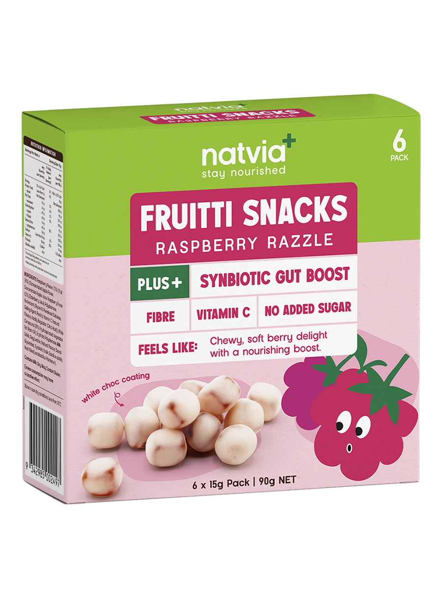 Natvia Fruitti Snacks Raspberry Razzle 6 pack | 90g